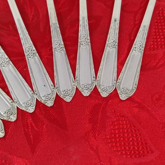 8X Tbsp COTILLION Rogers Vintage Silverplate Flatware IS Table Spoons - Picture 7 of 13